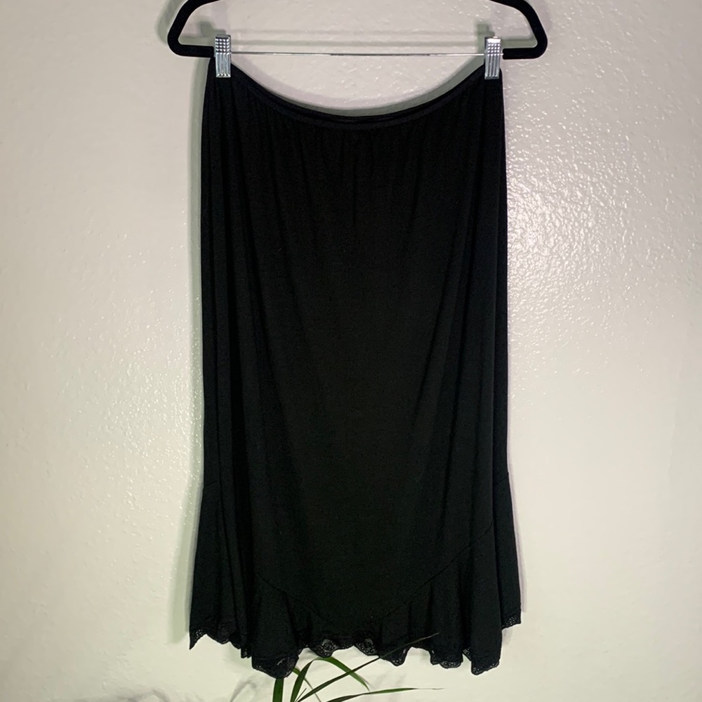 Crossing Point Black Lace Maxi Skirt